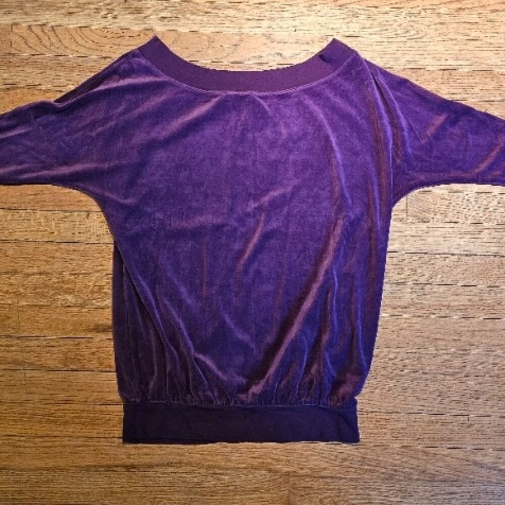 Victoria Secrets Purple/ Pink Velour Boat Neck Sweater